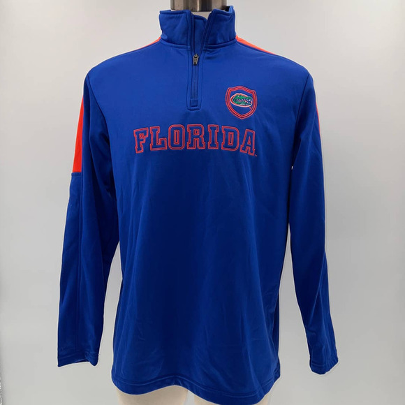 Columbia Florida Gators Blue Fleeced Lined 1/4 Zip Pull Over Jacket- L - Picture 1 of 13